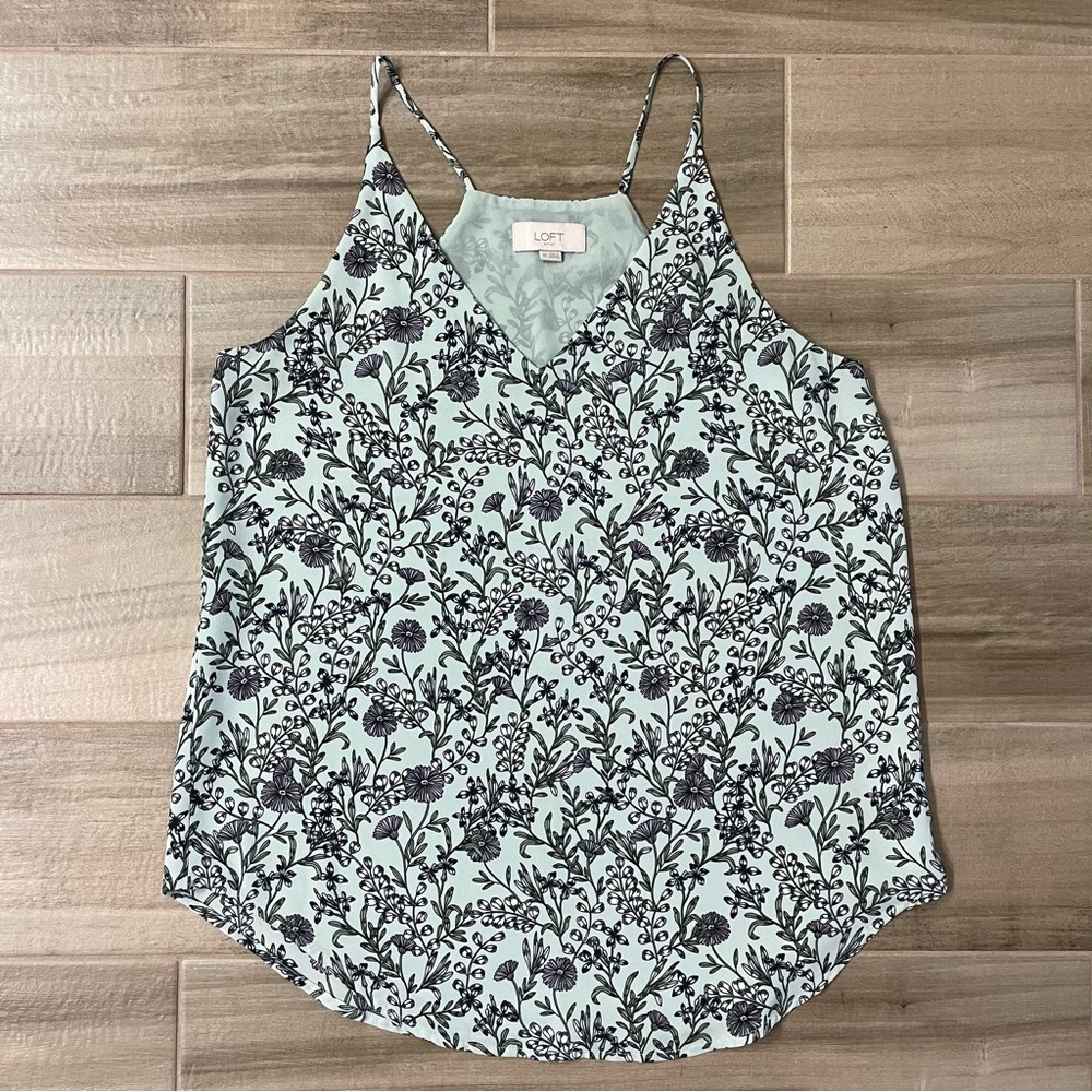 LOFT Racerback V-Neck Light Aqua Camisole